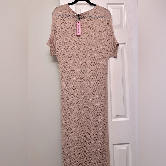 Pink Memories Long Dress in Beige - Picture 3 of 4